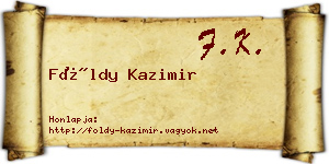 Földy Kazimir névjegykártya
